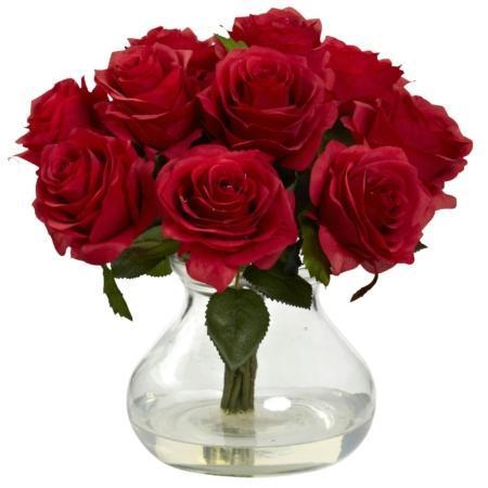 Vibrant Rose Arrangement w-Vase