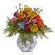 Vibrant 15" Mixed Floral Artificial Arrangement in Floral Vase