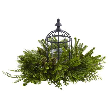 Dazzling Mixed Pine Birdhouse Candelabrum