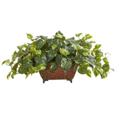 Exquisite Pothos Artificial Plant in Metal Planter