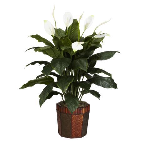 Stunning Spathiphyllum w-Vase Silk Plant