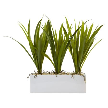 Dazzling Artificial Grass in Rectangular Planter