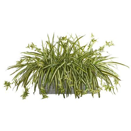 Stunning Spider Plant Artificial Plant in Stone Planter