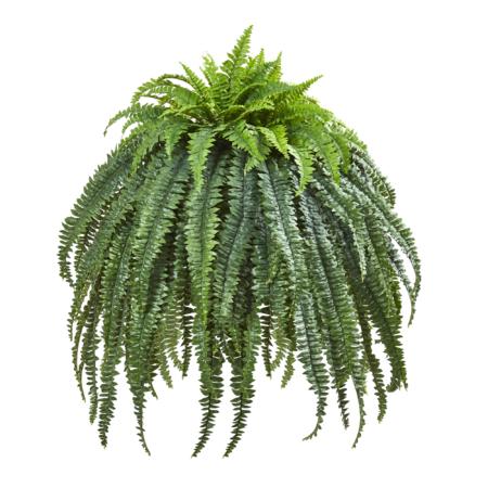 Dazzling 56" Giant Boston Fern Artificial Plant in Cement Bowl