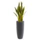 Gorgeous 3' Sansevieria Artificial Plant in Gray Bullet Planter