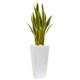 Stunning 3' Sansevieria Artificial Plant in White Planter