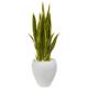 Gorgeous 33" Sansevieria Artificial Plant in White Planter