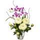 Vibrant Peony and Orchid Silk Flower Arrangement