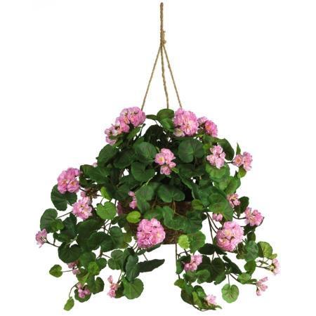 Beautiful Geranium Hanging Basket Silk Plant