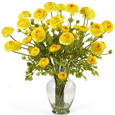 Vibrant Ranunculus Liquid Illusion Silk Flower Arrangement