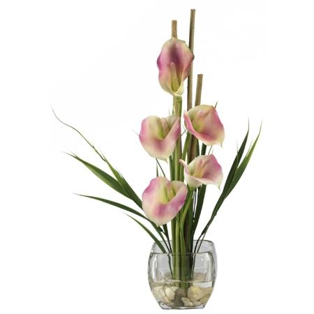 Dazzling Calla Lilly Liquid Illusion Silk Flower Arrangement