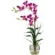 Beautiful Dendrobium w-Glass Vase Silk Flower Arrangement