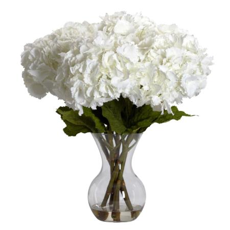 Beautiful Large Hydrangea w-Vase Silk Flower Arrangement