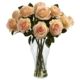 Radiant Blooming Roses w-Vase