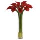 Vibrant Red Calla Lily w-Large Cylinder Vase