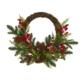 Beautiful 22" Mixed Pine and Cedar with Berries and Pine Cones Artificial Wreath