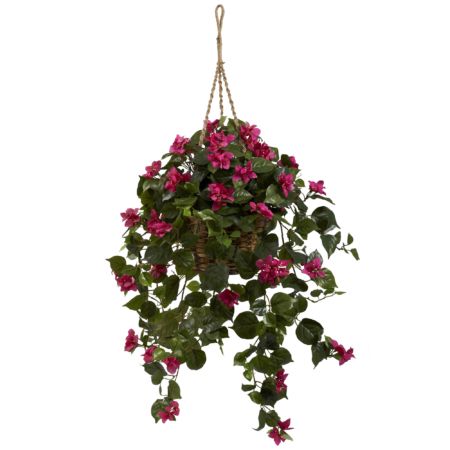 Vibrant Bougainvillea Silk Hanging Basket