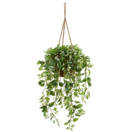 Stunning 51" Wandering Jew Artificial Plant in Hanging Basket (Real Touch)