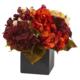 Radiant 12" Autumn Hydrangea Berry Artificial Arrangement in Black Vase