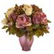 Beautiful 16" Peony Artificial Arrangement in Rose Colored Vase