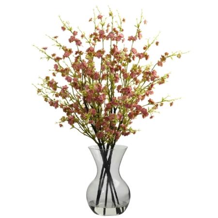 Vibrant Cherry Blossoms w-Vase Arrangement