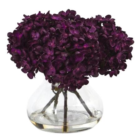 Beautiful Hydrangea with Vase Silk Flower Arrangement