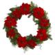 Vibrant 36" Poinsettia and Pine Wreath