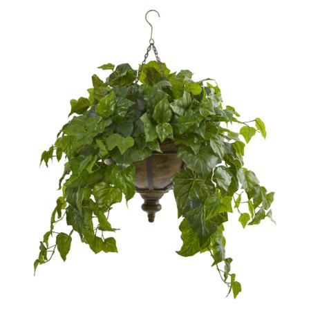 Stunning 34" London Ivy Artificial Plant in Hanging Bowl (Real Touch)