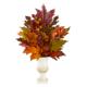 Radiant 20" Maple Leaf and Berries Artificial Arrangement in White Urn