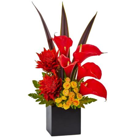 Vibrant Tropical and Calla Mixed Arrangement