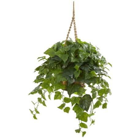 Beautiful 38" London Ivy Artificial Plant in Hanging Basket (Real Touch)