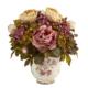 Beautiful 16" Peony Artificial Arrangement in Floral Vase