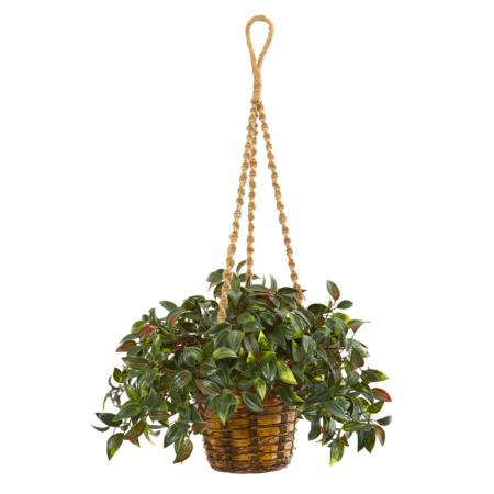 Beautiful 30" Mini Melon Artificial Plant in Hanging Basket UV Resistant (Indoor-Outdoor)