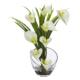 Beautiful 15.5" Calla Lily and Grass Artificial Arrangement in Vase