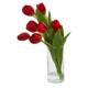 Vibrant 16" Tulip Artificial Arrangement in Cylinder Vase