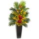 Vibrant 35" Tropical Floral and Orchid Artificial Arrangement in Vase