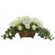 Beautiful 17" Hydrangea and Roses Artificial Arrangement in Planter