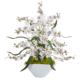 21" Dancing Lady Orchid Artificial Arrangement in White Vase