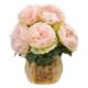 Stunning 13" Peony Artificial Arrangement in Decorative Planter