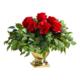 Vibrant14" Rose Artificial Arrangement in Gold Urn