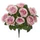 14" Rose Bush Artificial Flower (Set of 6) - Pink