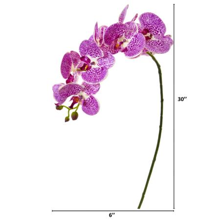 30" Phalaenopsis Orchid Artificial Flower (Set of 6) - Purple