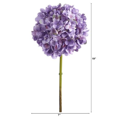 19" Hydrangea Artificial Flower (Set of 3) - Lavender Purple