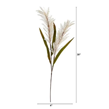 30" Sorghum Harvest Artificial Flower (Set of 12) - Cream