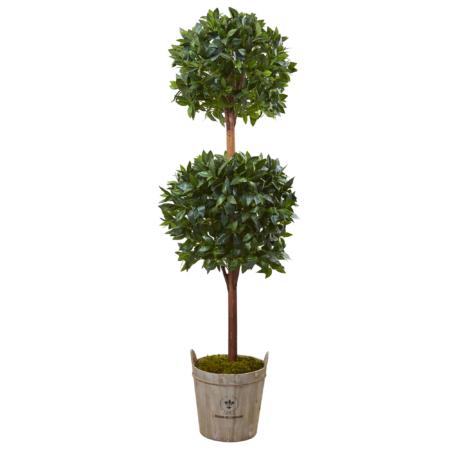 Charming 6' Double Ball Topiary Tree with Farmhouse Planter