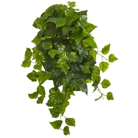 28" Deluxe Ivy Hanging Artificial Bush (Set of 3) (Real Touch)