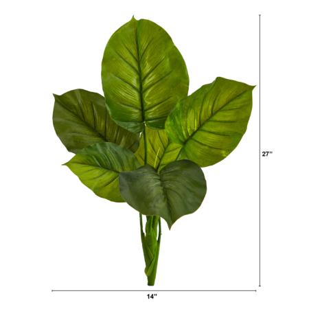 27" Large Philodendron Leaf Artificial Plant (Set of 4)