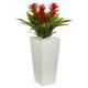 26" Triple Bromeliad Plant in White Tower Planter