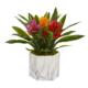 Bromeliad Artificial Plant in Marble Finished Vase - Assorted