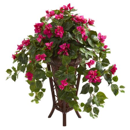 31" Bougainvillea Artificial Plant in Stand Planter